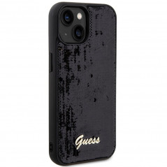Kryt Guess Sequin Script Metal na Apple iPhone 14 Elegant  Čierny