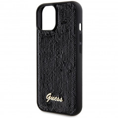 Kryt Guess Sequin Script Metal na Apple iPhone 14 Elegant  Čierny