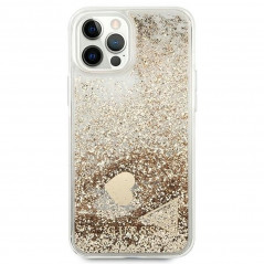Kryt Guess Liquide Glitter Charms na Apple iPhone 12 Elegant  Zlatý