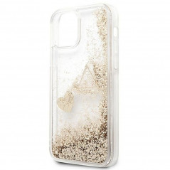 Kryt Guess Liquide Glitter Charms na Apple iPhone 12 Elegant  Zlatý