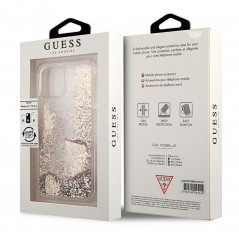 Kryt Guess Liquide Glitter Charms na Apple iPhone 12 Elegant  Zlatý