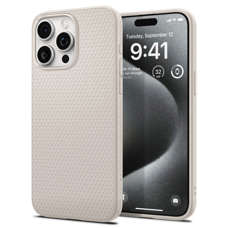 Kryt Spigen  Liquid Air na Apple iPhone 15 Pro Prirodzená titánová