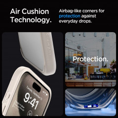 Kryt Spigen Ultra Hybrid na Apple iPhone 15 Pro Krištáľovo čistý  Prirodzená titánová