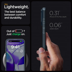 Kryt Spigen Thin Fit na Apple iPhone 15 Pro Max Metalická bridlicovo sivá