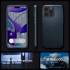 Kryt Spigen Thin Fit na Apple iPhone 15 Pro Max Metalická bridlicovo sivá
