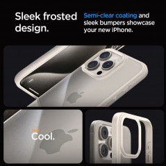 Kryt Spigen Ultra Hybrid na Apple iPhone 15 Pro Max Krištáľovo čistý  Prirodzená titánová