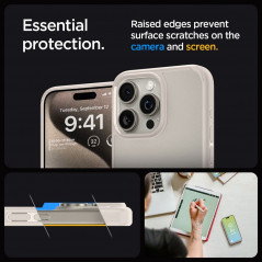 Kryt Spigen Ultra Hybrid na Apple iPhone 15 Pro Max Krištáľovo čistý  Prirodzená titánová
