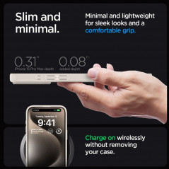 Kryt Spigen Ultra Hybrid na Apple iPhone 15 Pro Max Krištáľovo čistý  Prirodzená titánová