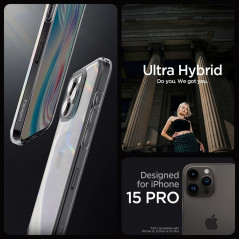 Kryt Spigen Ultra Hybrid na Apple iPhone 15 Pro Krištáľovo čistý  Vesmírny kryštál