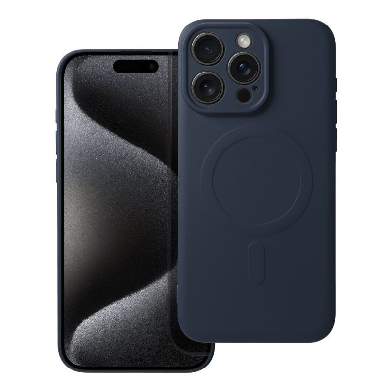 Kryt Silicone Mag Cover na Apple iPhone 15 Pro Max MagSAFE  Modrý titán
