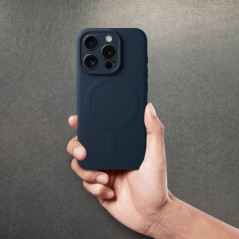 Kryt Silicone Mag Cover na Apple iPhone 15 Pro Max MagSAFE  Modrý titán