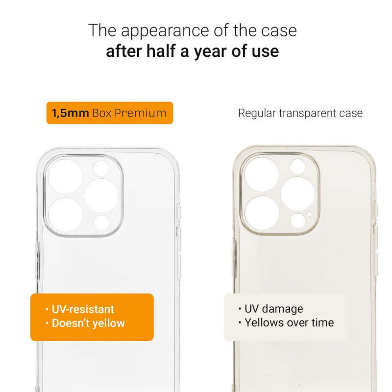 Kryt 1,5mm Box Premium na Apple iPhone 13 Pro Max Transparentný