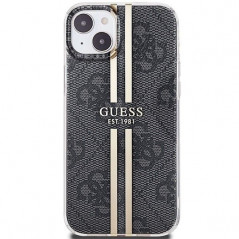 Kryt Guess 4G Gold Stripe na Apple iPhone 15 Elegant  Čierny
