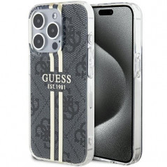 Kryt Guess 4G Gold Stripe na Apple iPhone 15 Pro Max Elegant  Čierny