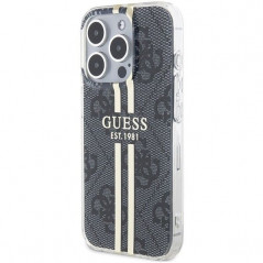 Kryt Guess 4G Gold Stripe na Apple iPhone 15 Pro Max Elegant  Čierny