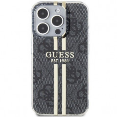 Kryt Guess 4G Gold Stripe na Apple iPhone 15 Pro Max Elegant  Čierny