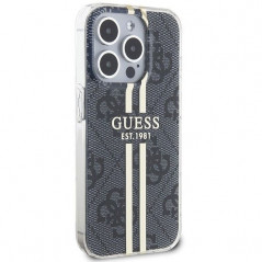 Kryt Guess 4G Gold Stripe na Apple iPhone 15 Pro Max Elegant  Čierny