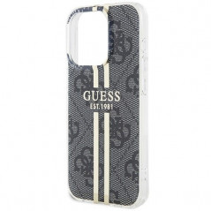 Kryt Guess 4G Gold Stripe na Apple iPhone 15 Pro Max Elegant  Čierny