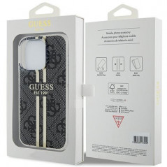 Kryt Guess 4G Gold Stripe na Apple iPhone 15 Pro Max Elegant  Čierny