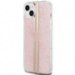 Kryt Guess 4G Gold Stripe na Apple iPhone 15 Elegant  Ružový