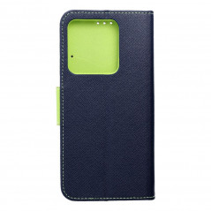 Peňaženkové puzdro Fancy Book na XIAOMI Redmi Note 13 5G Námornícka modrá / Limetkovo zelený