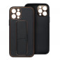 Kryt LEATHER Case Kickstand na Samsung Galaxy A05s Čierny