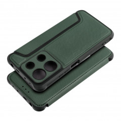 Peňaženkové puzdro Razor Book na XIAOMI Redmi Note 13 4G Uhlíkové vlákno, Karbónový vzor  Tmavo zelený