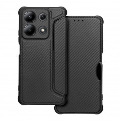 Peňaženkové puzdro Razor Book na XIAOMI Redmi Note 13 4G Uhlíkové vlákno, Karbónový vzor  Čierny