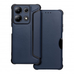 Peňaženkové puzdro Razor Book na XIAOMI Redmi Note 13 4G Uhlíkové vlákno, Karbónový vzor  Modrý