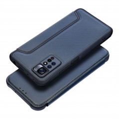 Peňaženkové puzdro Razor Book na XIAOMI Redmi Note 13 Pro 5G Uhlíkové vlákno, Karbónový vzor Modrý