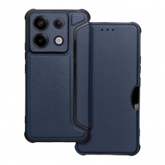 Peňaženkové puzdro Razor Book na XIAOMI Redmi Note 13 Pro 5G Uhlíkové vlákno, Karbónový vzor  Modrý