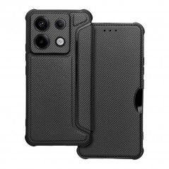 Peňaženkové puzdro Razor Book na XIAOMI Redmi Note 13 Pro 5G Uhlíkové vlákno, Karbónový vzor Čierny