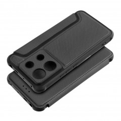 Peňaženkové puzdro Razor Book na XIAOMI Redmi Note 13 Pro 5G Uhlíkové vlákno, Karbónový vzor  Čierny