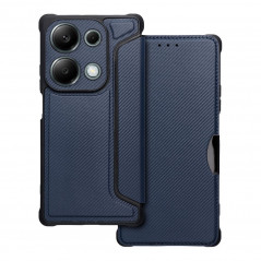 Peňaženkové puzdro Razor Book na XIAOMI Redmi Note 13 Pro 4G Uhlíkové vlákno, Karbónový vzor  Modrý