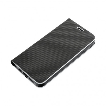 Peňaženkové puzdro LUNA Book Carbon na XIAOMI Redmi Note 13 4G Uhlíkové vlákno, Elegant Čierny