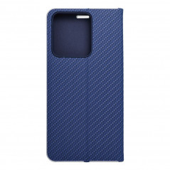 Peňaženkové puzdro LUNA Book Carbon na XIAOMI Redmi Note 13 4G Uhlíkové vlákno, Elegant  Modrý