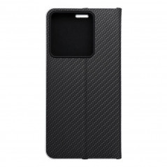 Peňaženkové puzdro LUNA Book Carbon na XIAOMI Redmi Note 13 Pro 5G Uhlíkové vlákno, Elegant  Čierny
