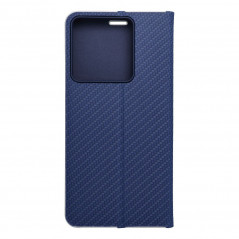 Peňaženkové puzdro LUNA Book Carbon na XIAOMI Redmi Note 13 Pro 5G Uhlíkové vlákno, Elegant  Modrý