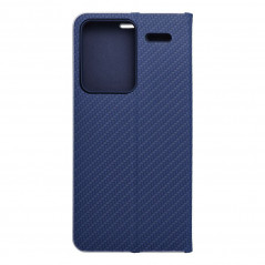 Peňaženkové puzdro LUNA Book Carbon na XIAOMI Redmi Note 13 Pro Plus 5G Uhlíkové vlákno, Elegant  Modrý