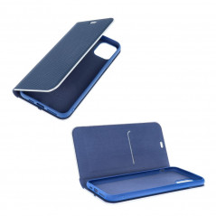 Peňaženkové puzdro LUNA Book Carbon na XIAOMI Redmi Note 13 Pro 4G Uhlíkové vlákno, Elegant  Modrý
