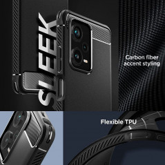 Kryt Spigen Armor na XIAOMI Redmi Note 12 Pro Plus 5G Uhlíkové vlákno, Elegant  Čierny