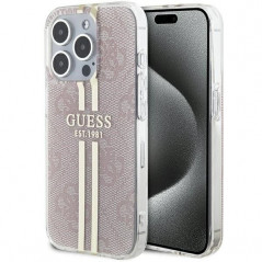 Kryt Guess 4G Gold Stripe na Apple iPhone 14 Pro Max Elegant  Ružový