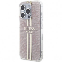 Kryt Guess 4G Gold Stripe na Apple iPhone 14 Pro Max Elegant  Ružový