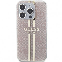 Kryt Guess 4G Gold Stripe na Apple iPhone 14 Pro Max Elegant  Ružový