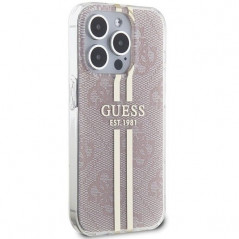 Kryt Guess 4G Gold Stripe na Apple iPhone 14 Pro Max Elegant  Ružový