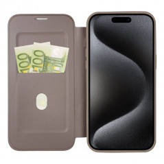 Peňaženkové puzdro Smart Mag Book na Apple iPhone 15 Pro Max Elegant  MagSAFE  Titanový