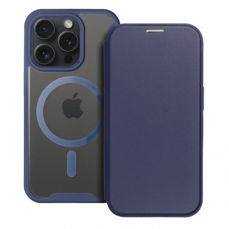 Peňaženkové puzdro Smart Mag Book na Apple iPhone 15 Pro Elegant MagSAFE Modrý