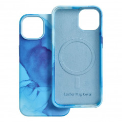 Kryt Leather Mag Cover na Apple iPhone 14 Elegant  MagSAFE  Modrá škvrna