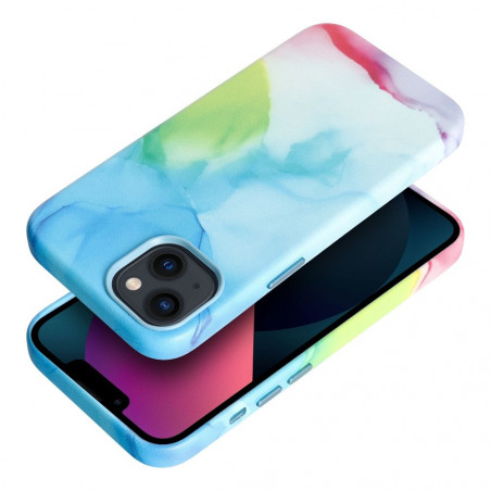Kryt Leather Mag Cover na Apple iPhone 13 Elegant MagSAFE Farebná škvrna