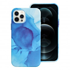 Kryt Leather Mag Cover na Apple iPhone 12 Pro Elegant  MagSAFE  Modrá škvrna